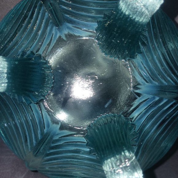 Vintage Fenton Blue Opalescent Draped 3 Footed Rose Bowl - Picture 4 of 4